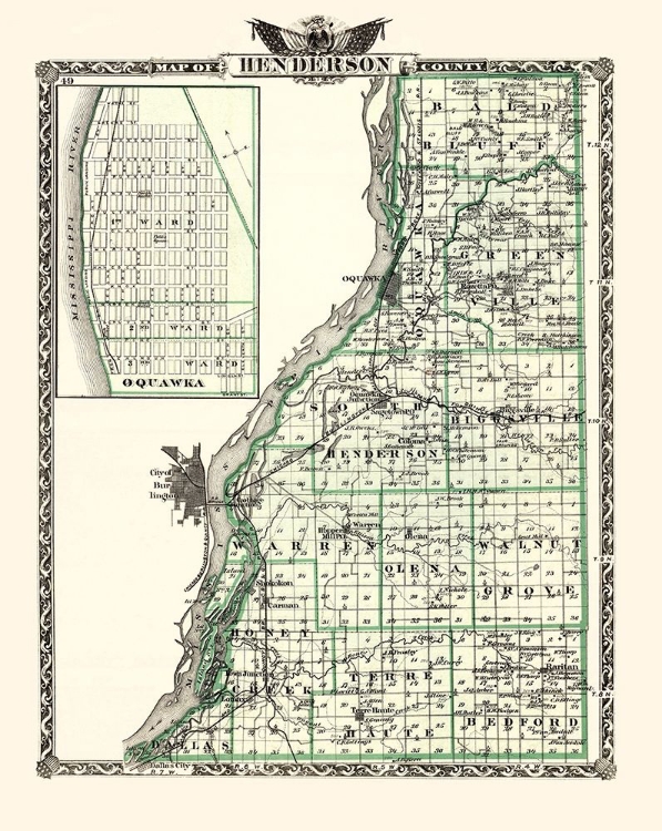 Picture of HENDERSON ILLINOIS LANDOWNER - WARNER 1876