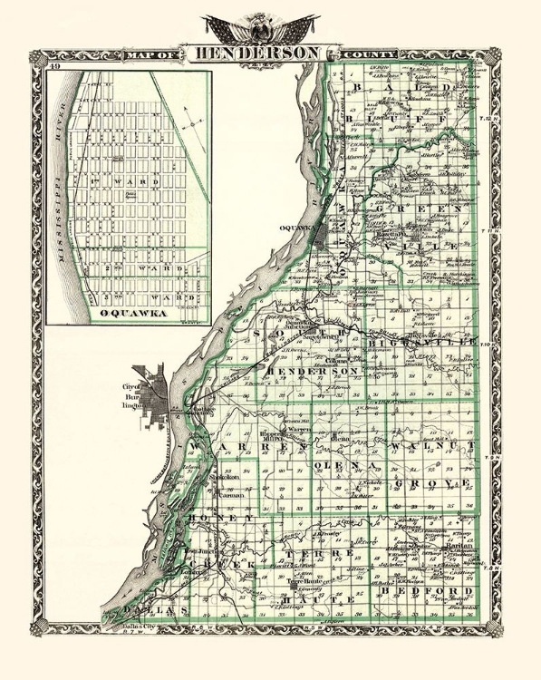 Picture of HENDERSON ILLINOIS LANDOWNER - WARNER 1876