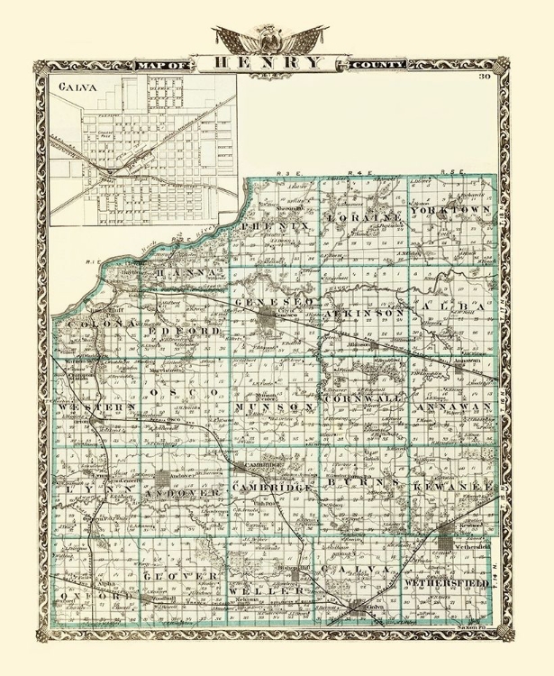 Picture of HENRY ILLINOIS LANDOWNER - WARNER 1870