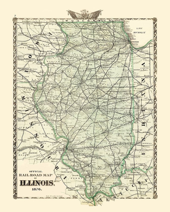 Picture of ILLINOIS RAILROAD MAP - BEERS 1876