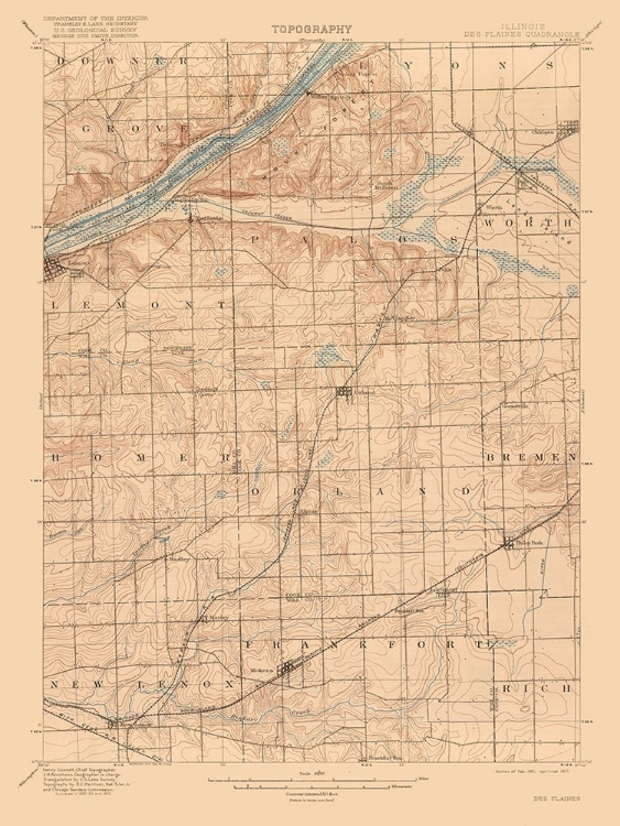 Picture of ILLINOIS DES PLANES QUAD - USGS 1917