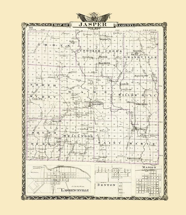 Picture of JASPER ILLINOIS LANDOWNER - WARNER 1876
