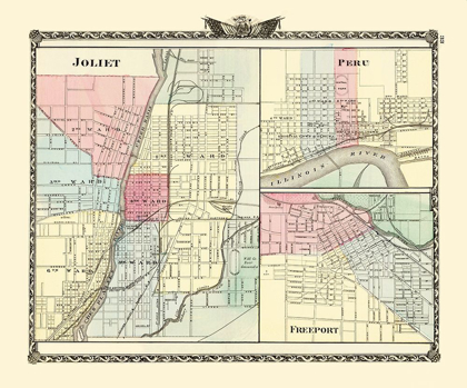 Picture of JOLIET, PERU, FREEPORT ILLINOIS - WARNER 1870