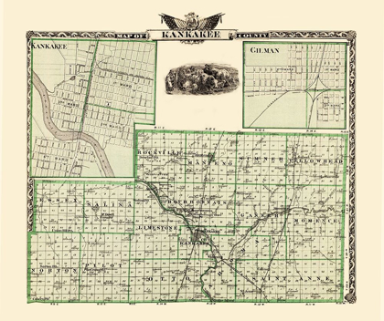 Picture of KANKAKEE ILLINOIS LANDOWNER - WARNER 1876