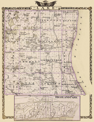 Picture of LAKE ILLINOIS LANDOWNER - WARNER 1876