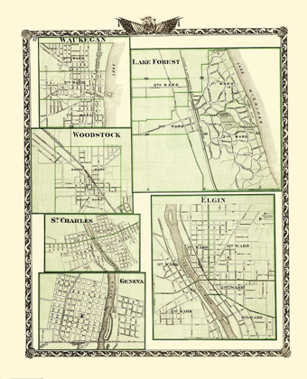 Picture of LAKE FOREST, ELGIN, GENEVA ILLINOIS - WARNER 1870