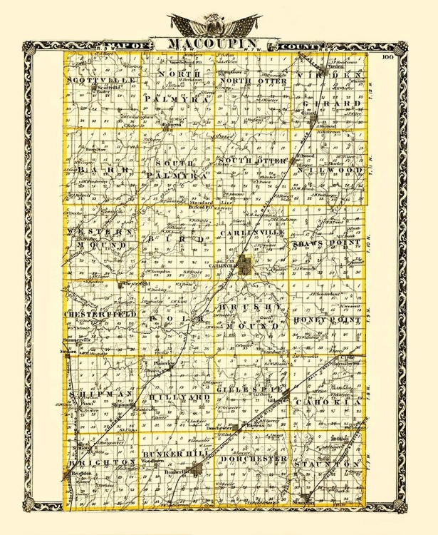 Picture of MACOUPIN ILLINOIS LANDOWNER - WARNER 1870