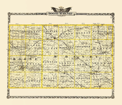 Picture of MCHENRY BOONE ILLINOIS LANDOWNER - WARNER 1870