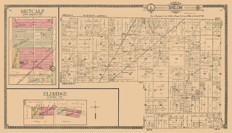 Picture of METCALF, ELBRIDGE, SHILOH  ILLINOIS - OGLE 1910