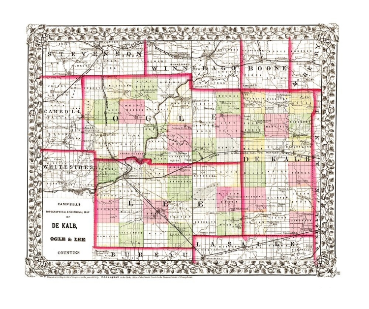 Picture of DE KALB  OGLE  LEE ILLINOIS - CAMPBELL 1850