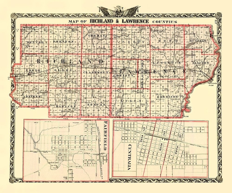 Picture of RICHLAND  LAWRENCE ILLINOIS LANDOWNER- WARNER 1870