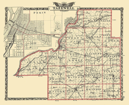 Picture of TAZEWELL ILLINOIS LANDOWNER - WARNER 1876