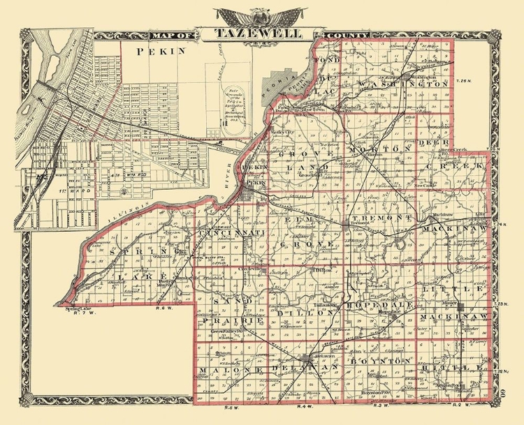 Picture of TAZEWELL ILLINOIS LANDOWNER - WARNER 1876