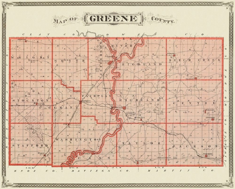 Picture of GREENE INDIANA LANDOWNER - ANDREAS 1876