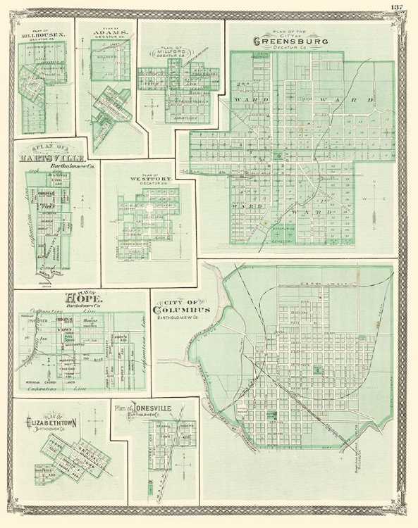 Picture of GREENSBURG, COLUMBUS, HARTSVILLE, HOPE INDIANA