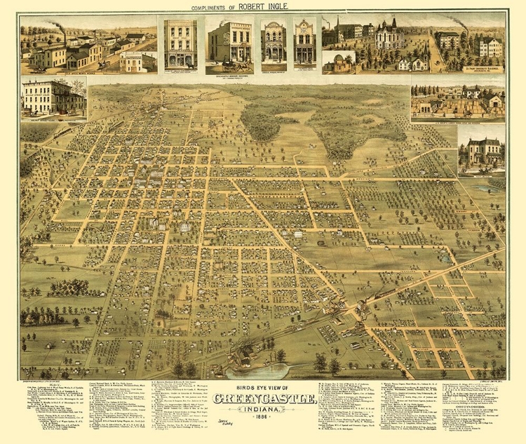 Picture of GREENCASTLE INDIANA - SHOBER 1886