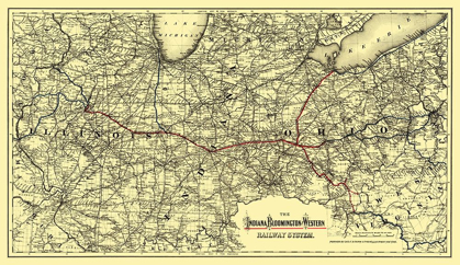 Picture of INDIANA, BLOOMINGTON AND WESTERN RAILWAY 1872