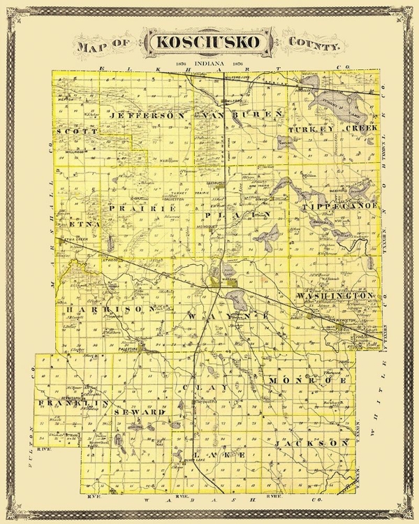 Picture of KOSCIUSKO INDIANA LANDOWNER - ANDREAS 1876