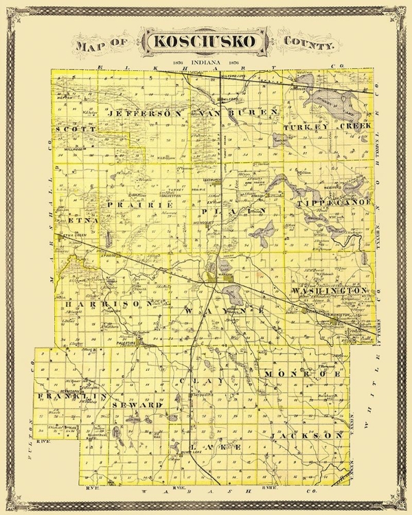 Picture of KOSCIUSKO INDIANA LANDOWNER - ANDREAS 1876