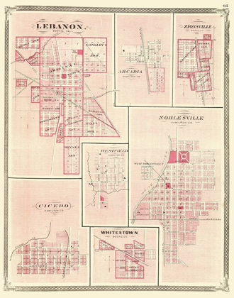 Picture of LEBANON, ARCADIA, ZIONSVILLE INDIANA - BASKIN 1876