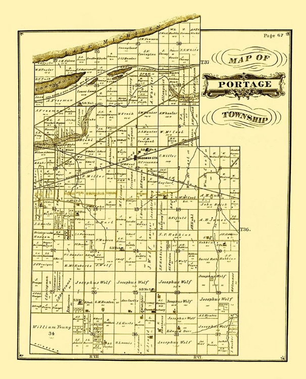 Picture of PORTAGE INDIANA LANDOWNER - HARDESTY 1876