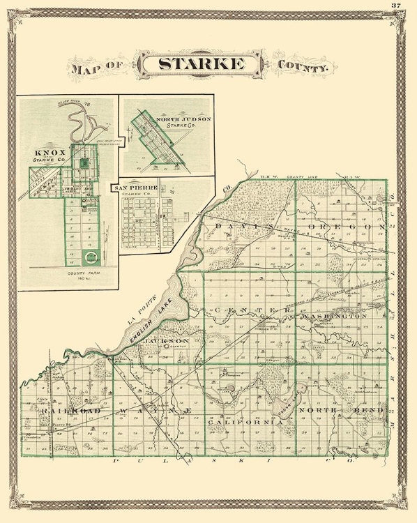 Picture of STARKE INDIANA LANDOWNER - BASKIN 1876