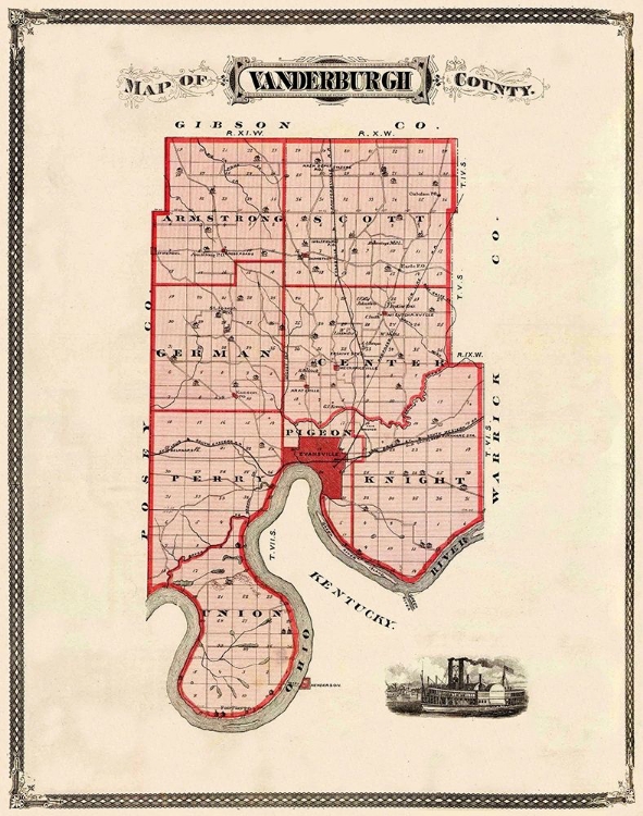 Picture of VANDERBURGH INDIANA LANDOWNER - ANDREAS 1876