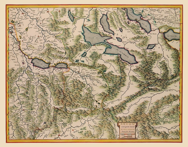 Picture of AARGAU CANTON SWITZERLAND - BLAEU 1630