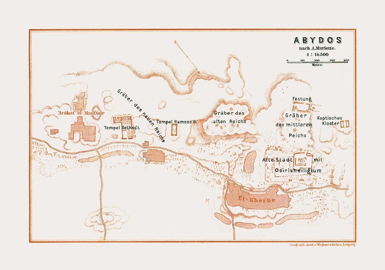 Picture of ABYDOS EGYPT AFRICA - BAEDEKER 1913