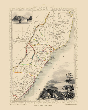 Picture of NATAL KAFFRARIA SOUTH AFRICA - TALLIS 1851
