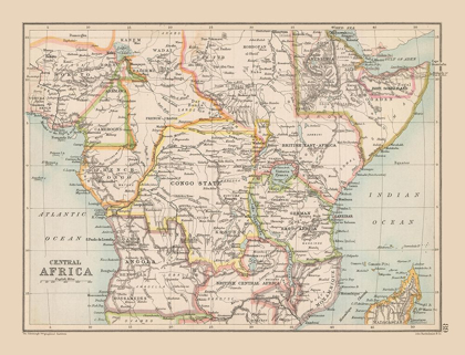 Picture of CENTRAL AFRICA - BARTHOLOMEW 1892