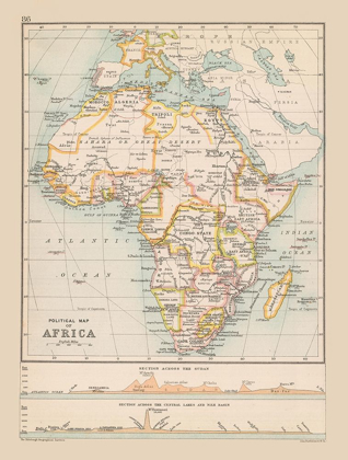 Picture of POLITICAL AFRICA - BARTHOLOMEW 1892