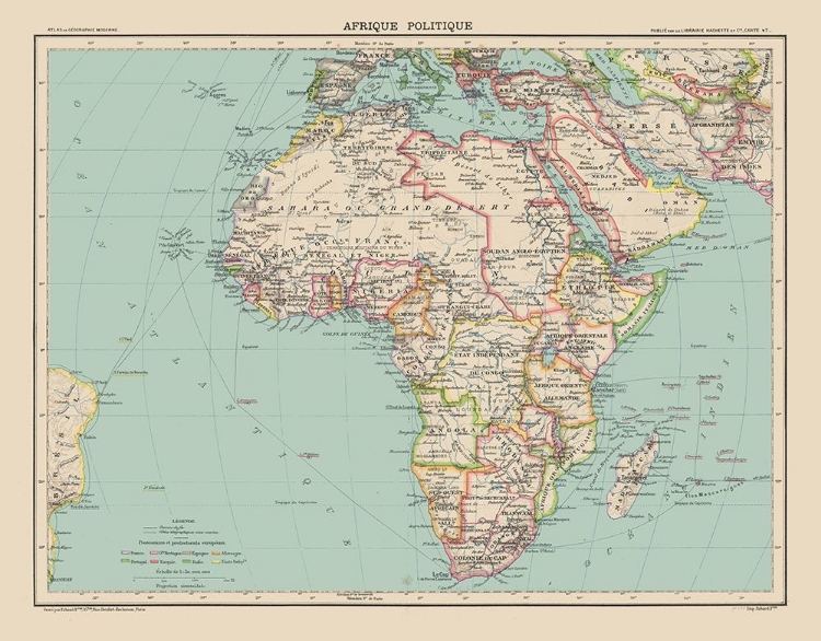 Picture of POLITICAL AFRICA - SCHRADER 1908