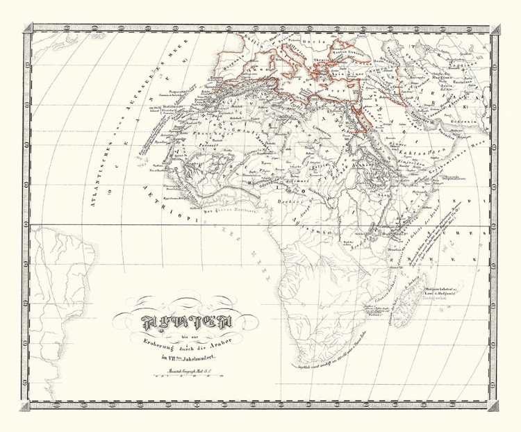 Picture of AFRICA PRIOR TO MOHAMMEDAN - SPRUNER 1855