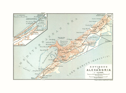 Picture of ALEXANDRIA ENVIRONS EGYPT - BAEDEKER 1913