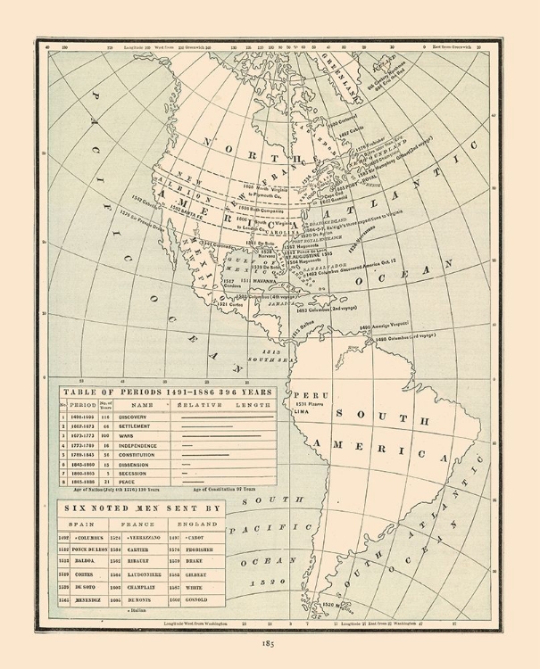 Picture of EXPLORERS OF AMERICAS - CRAM 1892