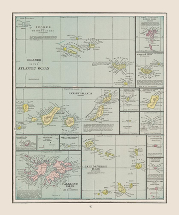 Picture of ISLANDS OF ATLANTIC OCEAN - CRAM 1892
