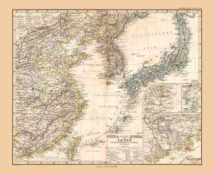 Picture of ASIA CHINA KOREA JAPAN - STIELER  1885