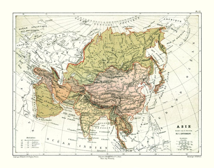 Picture of POLITICAL OF ASIA - CORTAMBERT 1880