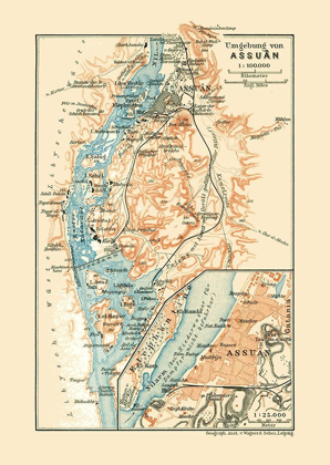 Picture of AFRICA ASWAN EGYPT - BAEDEKER 1913