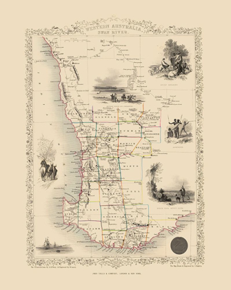Picture of WEST PART AUSTRALIA - TALLIS 1851