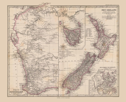 Picture of WEST AUSTRALIA NEW ZEALAND - STIELER  1885