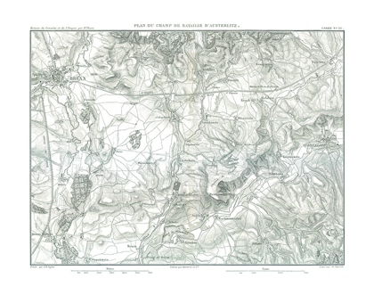 Picture of FIELD PLAN OF BATTLE OF AUSTERLITZ - THIERS 1866