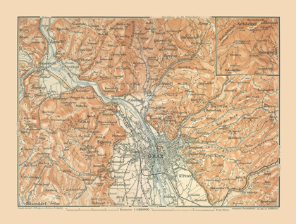 Picture of GRAZ AUSTRIA - BAEDEKER 1910