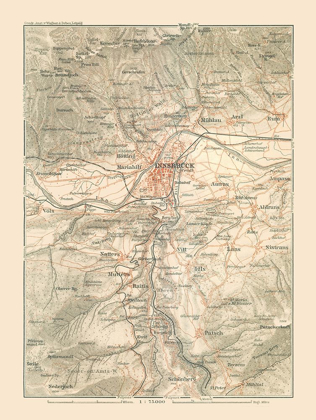 Picture of INNSBRUCK REGION AUSTRIA - BAEDEKER 1910