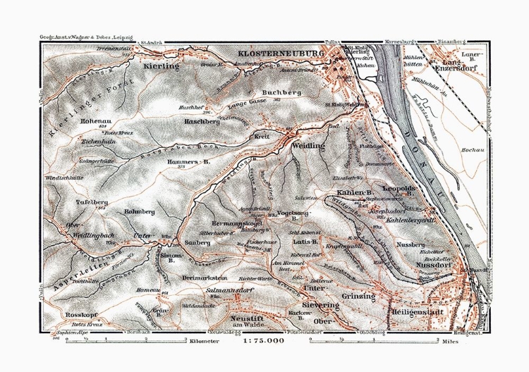 Picture of KLOSTERNEUBURG REGION AUSTRIA - BAEDEKER 1910