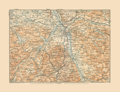 Picture of SALZBURG REGION AUSTRIA - BAEDEKER 1910