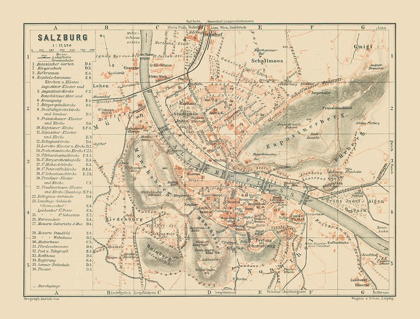 Picture of SALZBURG AUSTRIA - BAEDEKER 1910