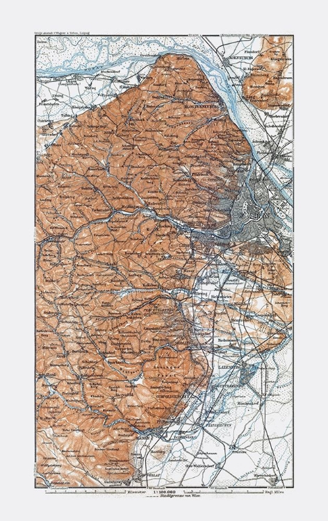 Picture of VIENNA REGION AUSTRIA - BAEDEKER 1910