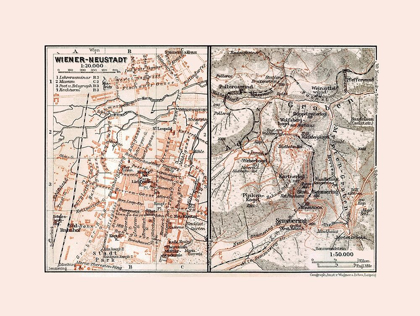 Picture of WIENER NEUSTADT AUSTRIA - BAEDEKER 1910